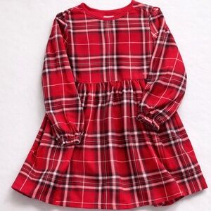 Garanimals Red Plaid Dress 2T Toddler Girl Holiday Long Sleeve Knit Dress